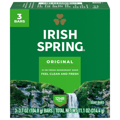 Irish Spring Bar Soap for Men Original Clean 3.7 oz front view