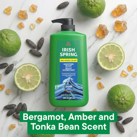 Irish Spring Body Wash Moisture Blast 30 oz pump bottle with fresh scent ingredients