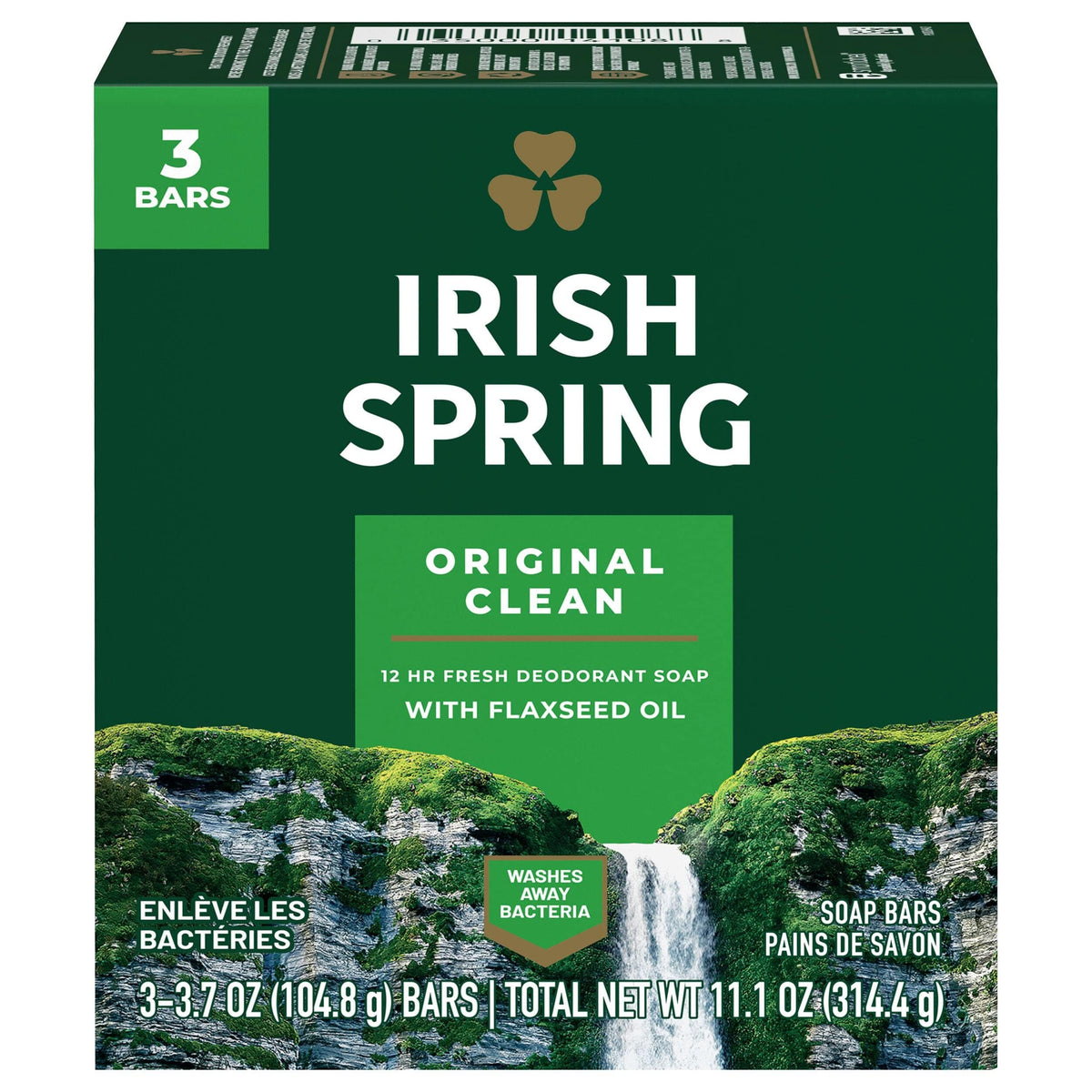 Irish Spring Deodorant Bar Soap Original 3.75 oz front view