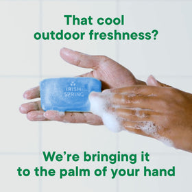 Irish Spring Icy Blast Bar Soap displayed with other grooming products