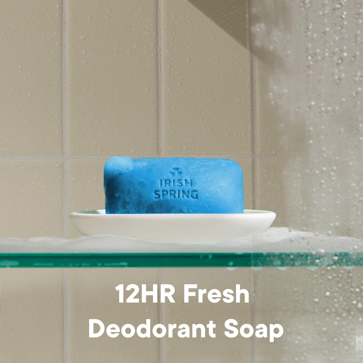 Irish Spring Icy Blast soap bar close-up showing texture