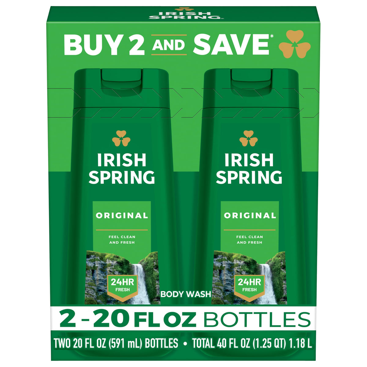 Irish Spring Original Moisturizing Body Wash for Men 20 fl oz front view