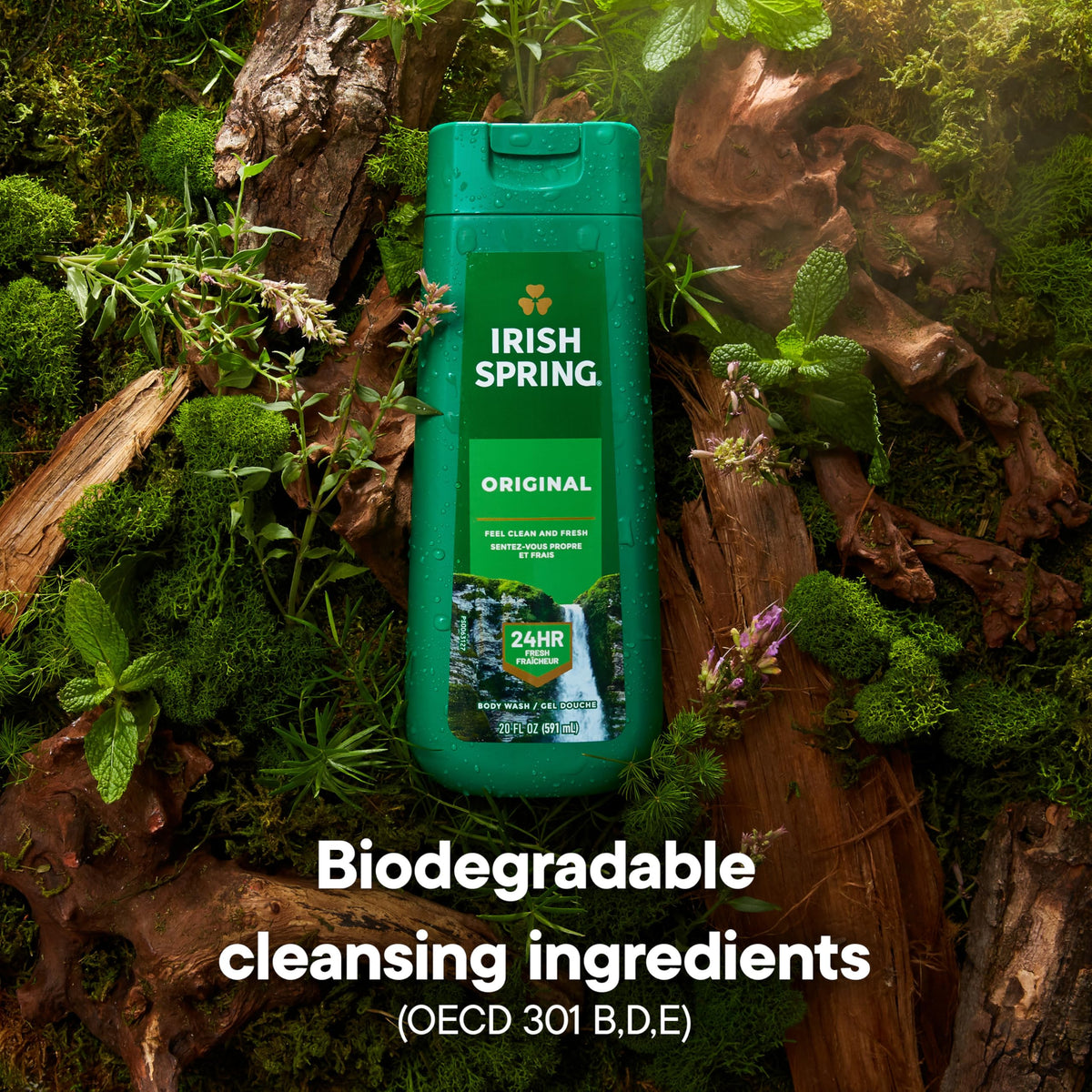 Irish Spring Original Moisturizing Body Wash in a travel bag