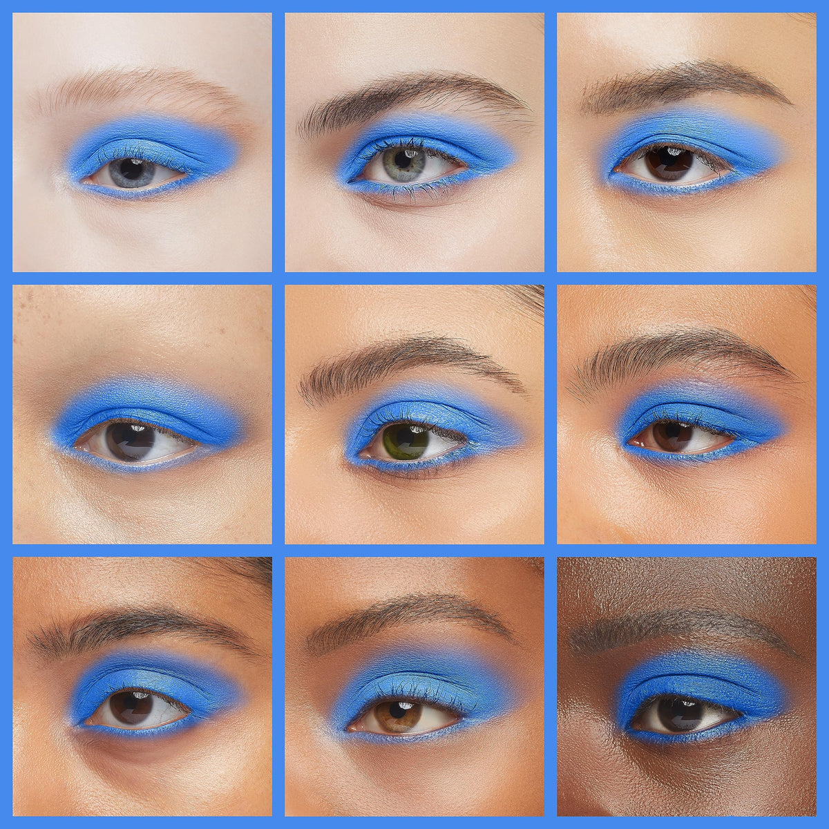IS'MINE Blue Matte Eyeshadow applied on eyelid