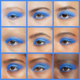 IS'MINE Blue Matte Eyeshadow applied on eyelid