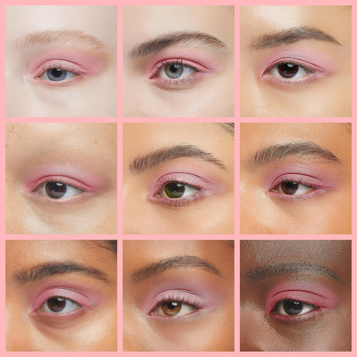 IS'MINE Single Eyeshadow Powder Palette Matte Light Pink texture close-up