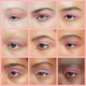 IS'MINE Single Eyeshadow Powder Palette Matte Light Pink texture close-up