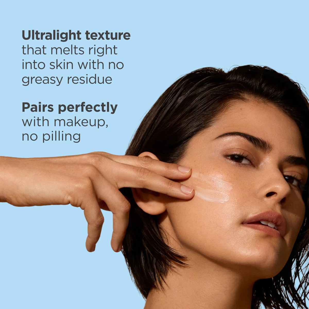 ISDIN Fusion Water MAGIC Face Sunscreen SPF 40 on vanity with other skincare products