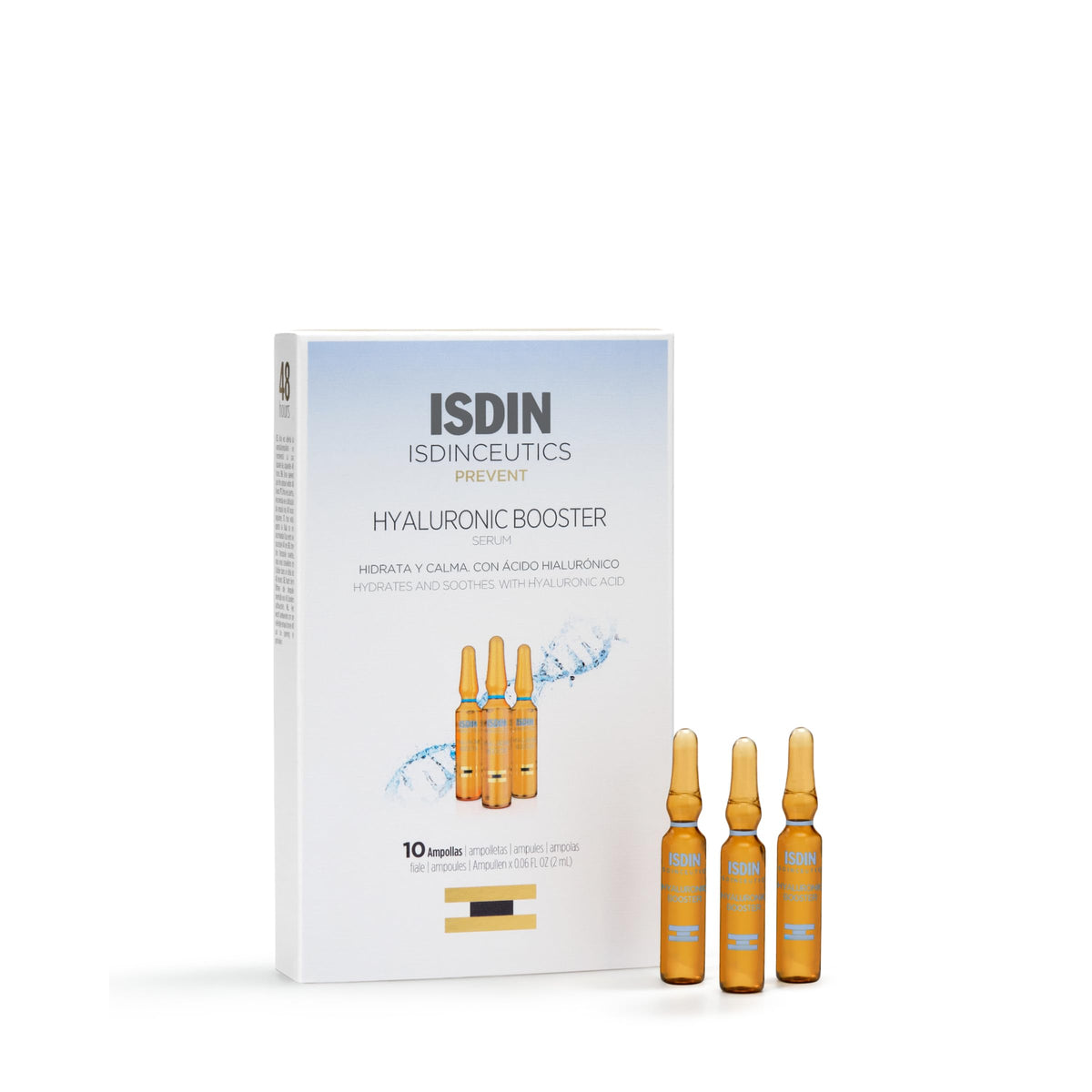 ISDIN Intensive Hyaluronic Acid and Peptide support Serum ampoule front view