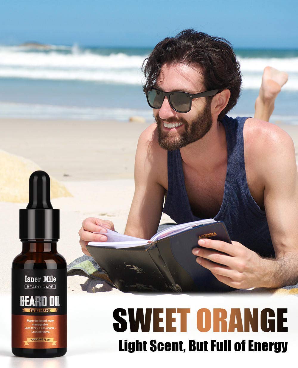 ISNER MILE Beard Oil bottle with Sage scent