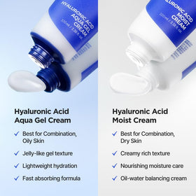 IsNtree Hyaluronic Acid Aqua Gel Cream with floral background