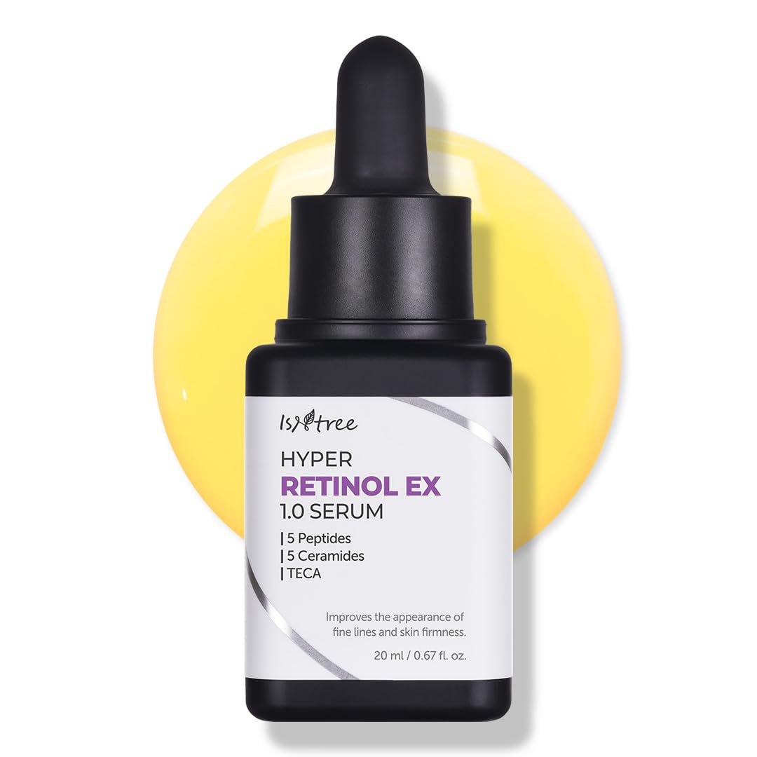 IsNtree Hyper Retinol EX 1.0 Serum 20ml front view with bright yellow texture