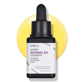 IsNtree Hyper Retinol EX 1.0 Serum 20ml front view with bright yellow texture