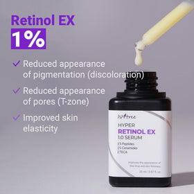 IsNtree Hyper Retinol EX 1.0 Serum 20ml with dropper in hand
