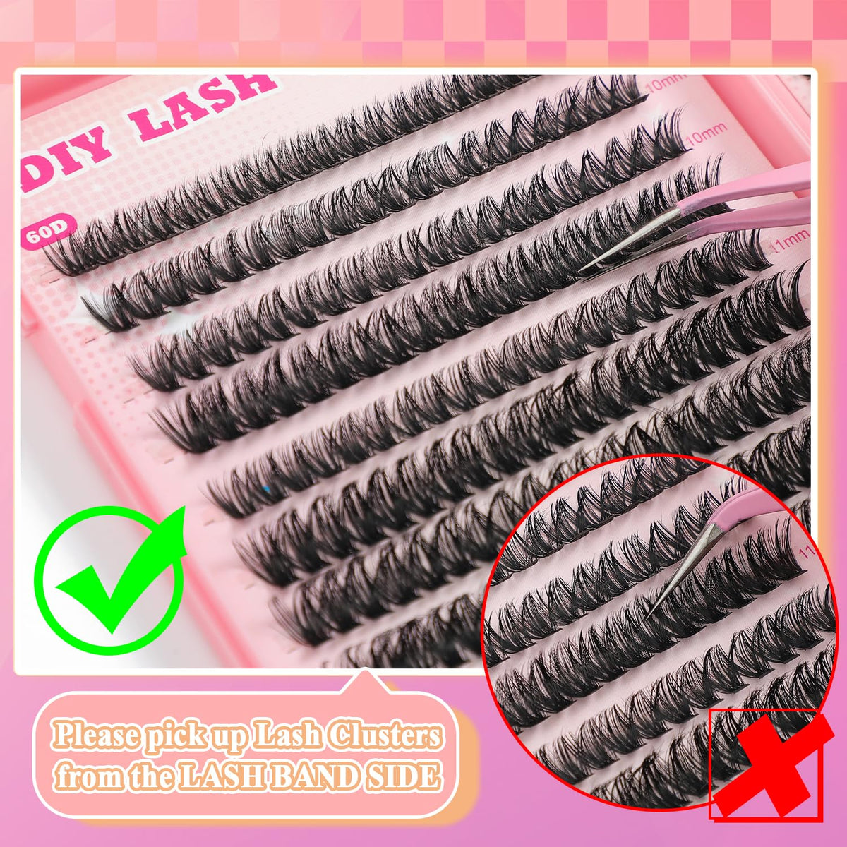ISTGIFT Lash Clusters D Curl Natural Wispy Eyelashes close-up