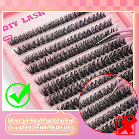 ISTGIFT Lash Clusters D Curl Natural Wispy Eyelashes close-up