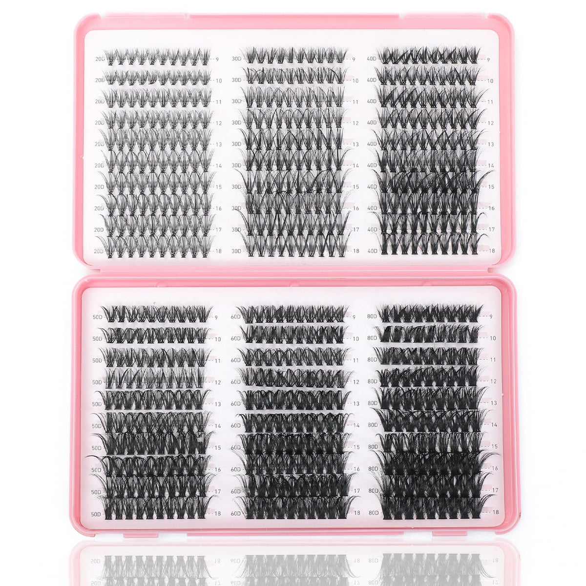 ISTGIFT Lash Clusters D Curl Natural Wispy Eyelashes front view