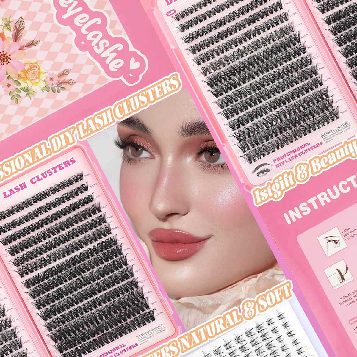 ISTGIFT Lash Clusters D Curl Natural Wispy Eyelashes in packaging