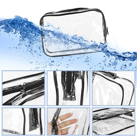ISUSSER 15 Pack Clear Makeup Bags showcasing smooth zipper detail