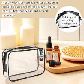 ISUSSER clear makeup bag with stationery items inside
