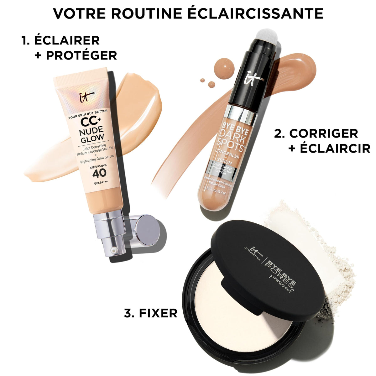 IT Cosmetics Bye Bye Dark Spots Concealer with other makeup products