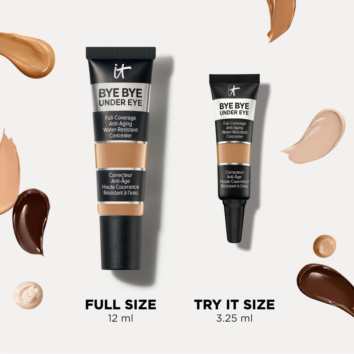 IT Cosmetics Bye Bye Under Eye Concealer 11.5 Light Beige on vanity