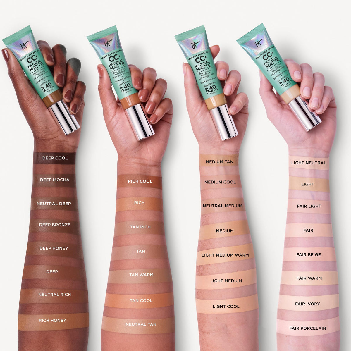 IT Cosmetics CC+ Cream Natural Matte Foundation application with brush