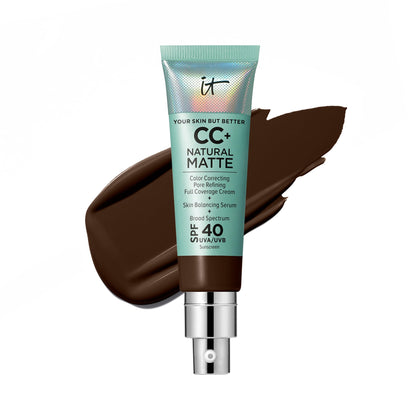 IT Cosmetics CC+ Cream Natural Matte Foundation SPF 40 Deep Cool front view