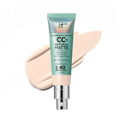 IT Cosmetics CC+ Cream Natural Matte Foundation SPF 40 Fair Porcelain front view