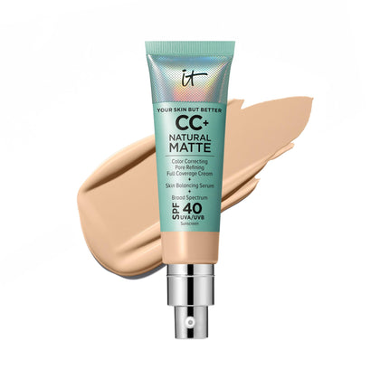 IT Cosmetics CC+ Cream Natural Matte Foundation SPF 40 Light front view