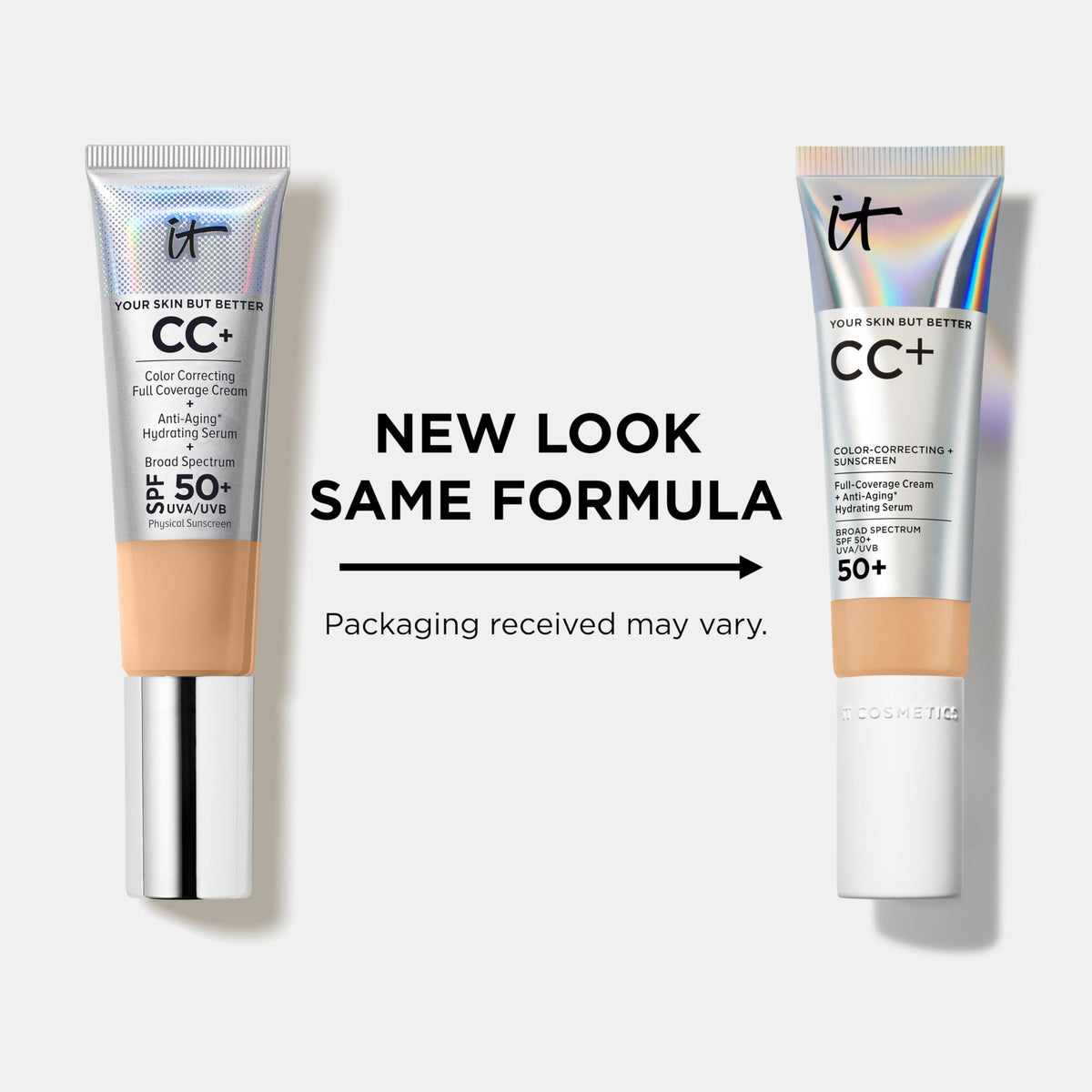 IT Cosmetics CC+ Cream Tan Cool with makeup brush