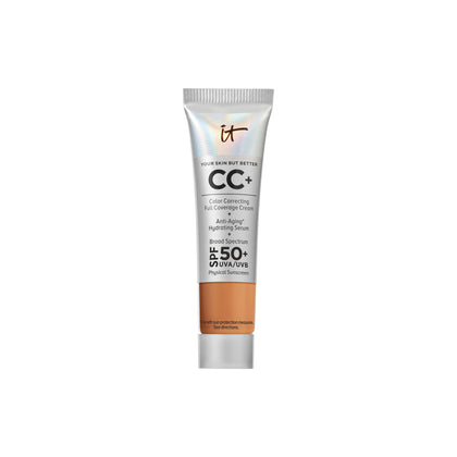 IT Cosmetics CC+ Cream Tan front view with SPF 50+ label