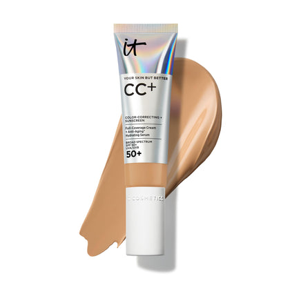 IT Cosmetics CC+ Cream Tan Warm front view with packaging
