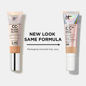 IT Cosmetics CC+ Nude Glow Foundation application with brush
