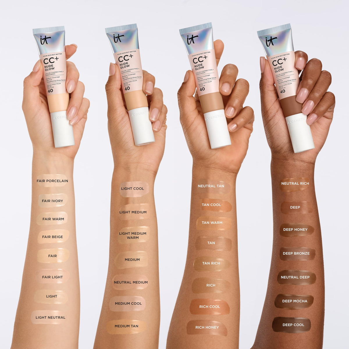 IT Cosmetics CC+ Nude Glow Foundation in natural lighting