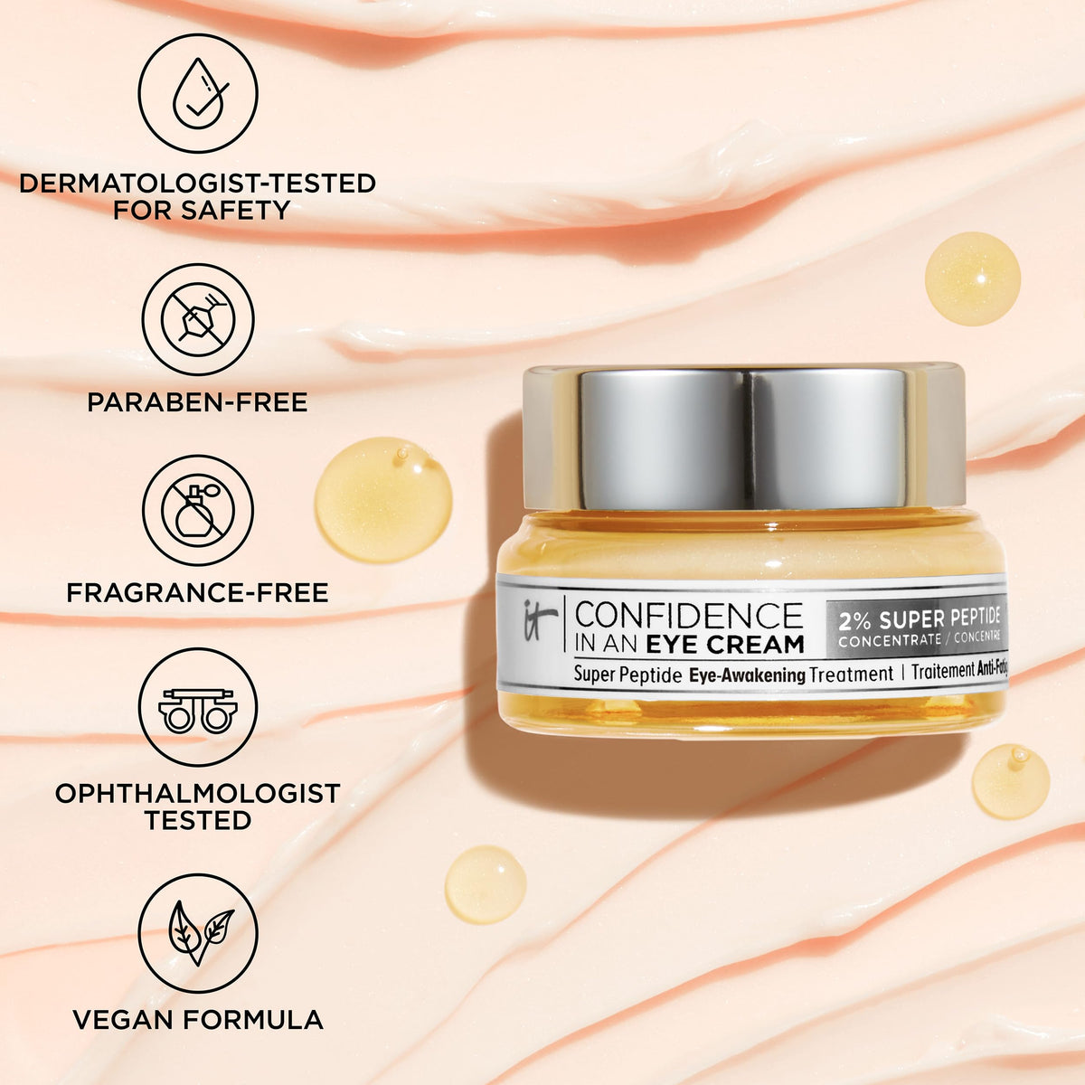 IT Cosmetics Confidence in an Eye Cream 1 fl oz on vanity