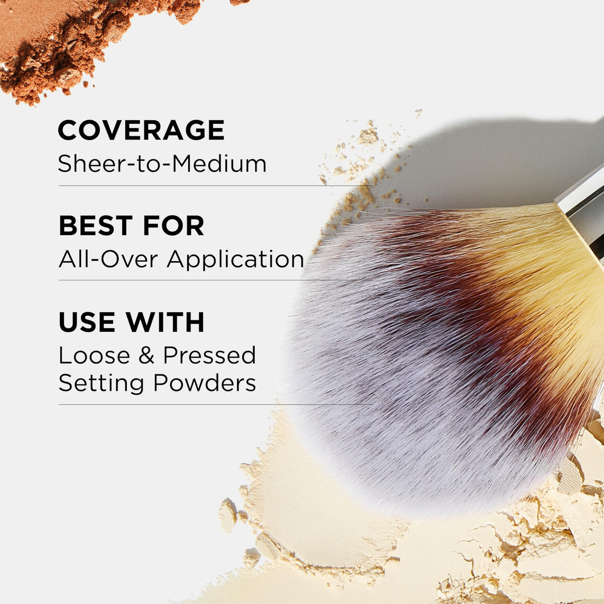 IT Cosmetics Heavenly Luxe Wand Ball Powder Brush #8 on a vanity