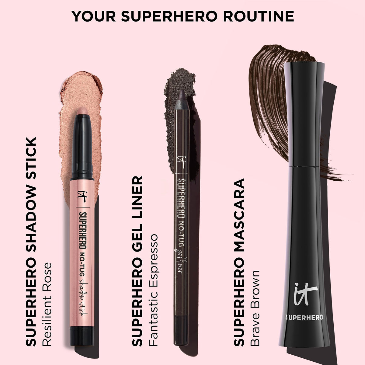 IT Cosmetics Superhero No-Tug Eyeshadow Stick on a vanity table