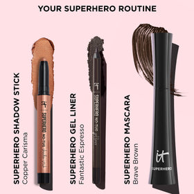 IT Cosmetics Superhero No-Tug Waterproof Eyeshadow Stick Copper Charisma in hand