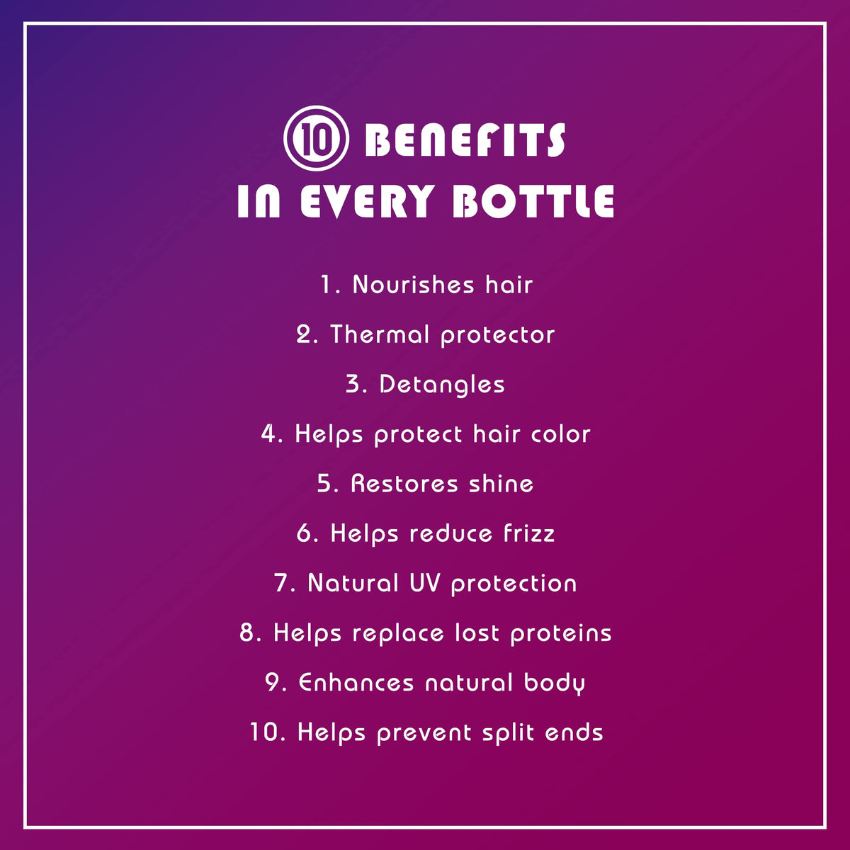 It's a 10 Haircare Miracle Leave-In Product 2 fl. oz. back view