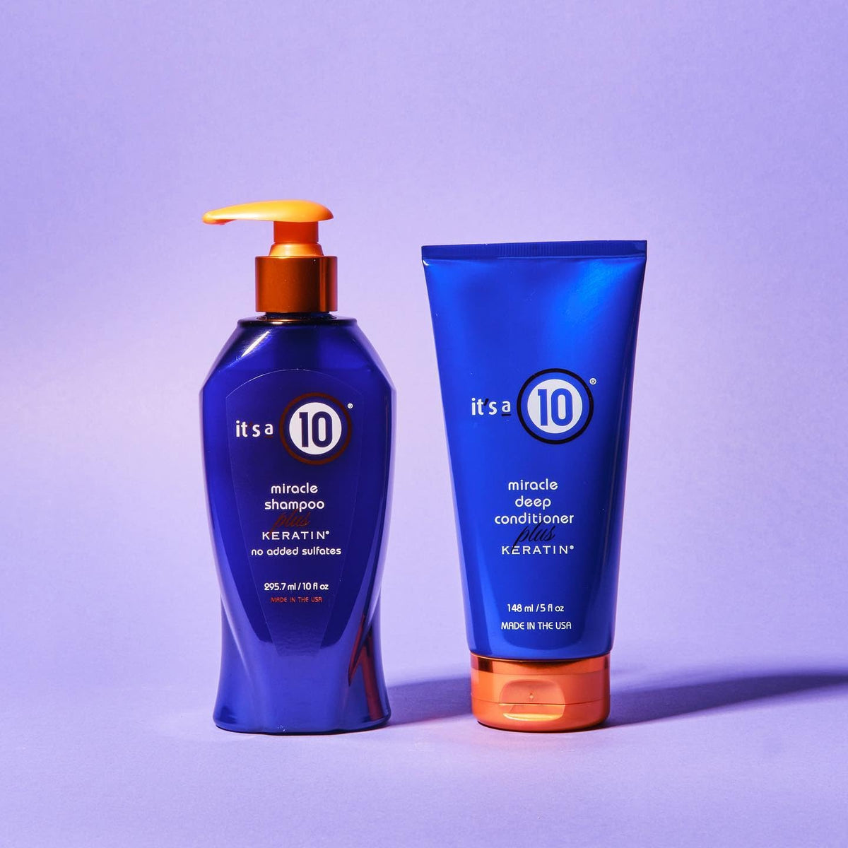 It's a 10 Miracle Shampoo Plus Keratin 10 Oz side view