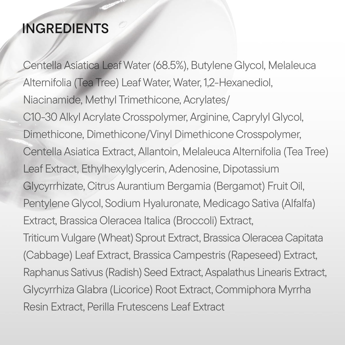 IUNIK Centella Calming Gel Cream side view with sprout extracts