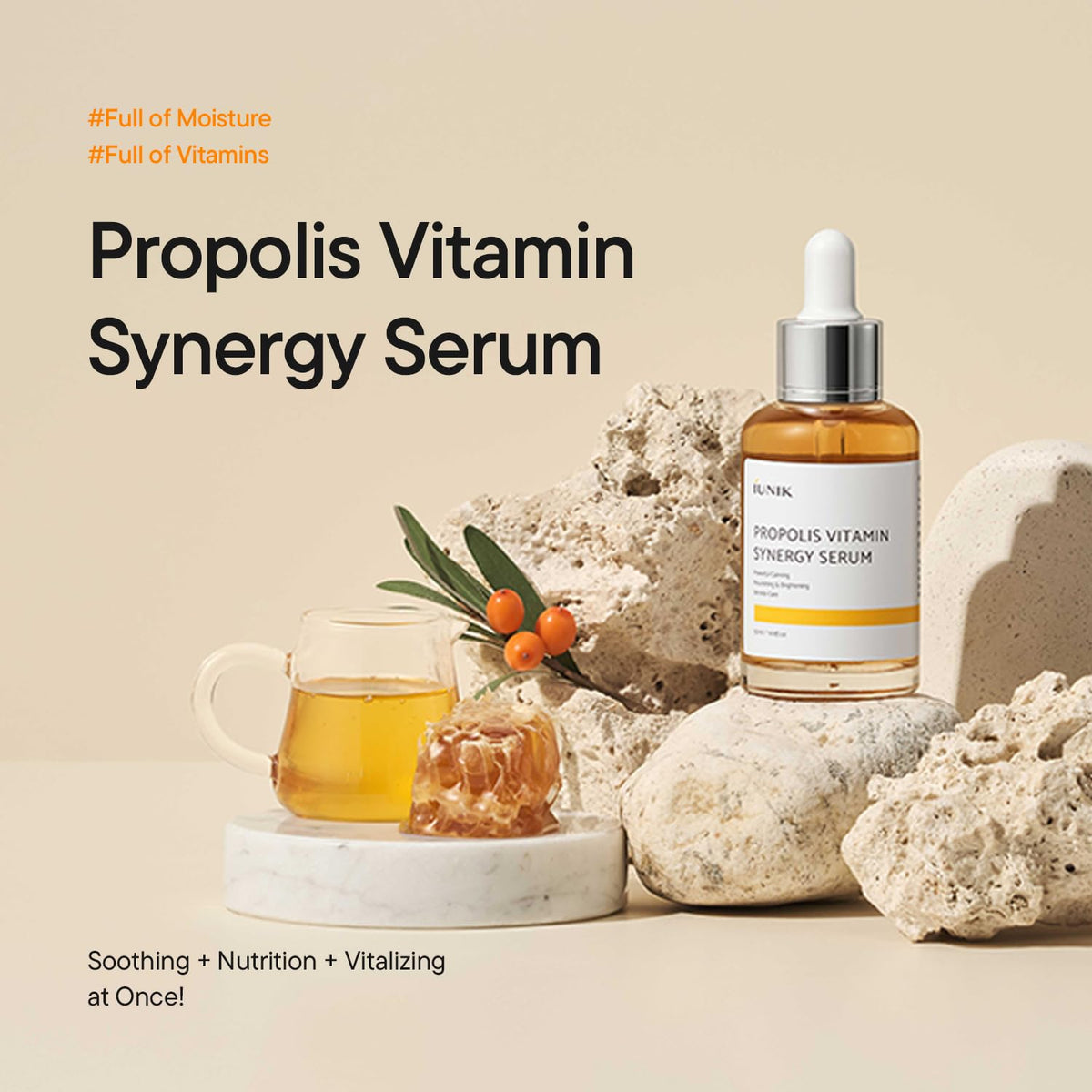 IUNIK Propolis Vitamin Synergy Serum in lifestyle setting