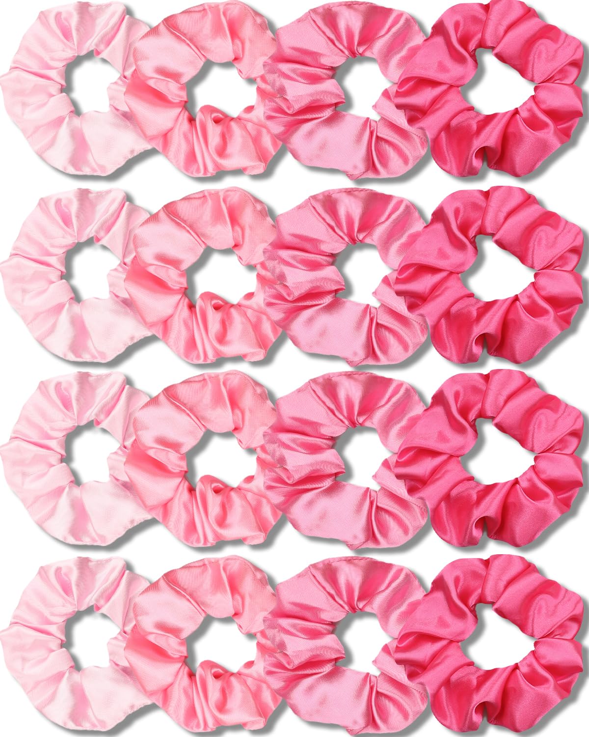 IVARYSS Satin Scrunchies 16 Pack Multi-Pink front view