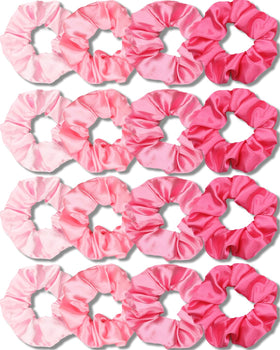 IVARYSS Satin Scrunchies 16 Pack Multi-Pink front view