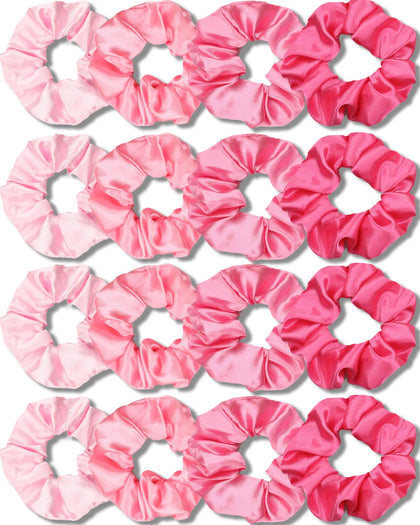 IVARYSS Satin Scrunchies 16 Pack Multi-Pink front view