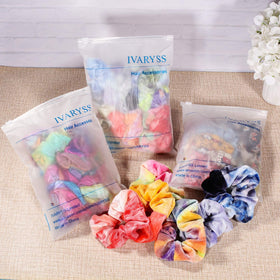 IVARYSS scrunchies laid out on a flat surface