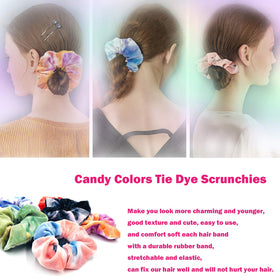 IVARYSS scrunchies packaging showing 12 vibrant colours