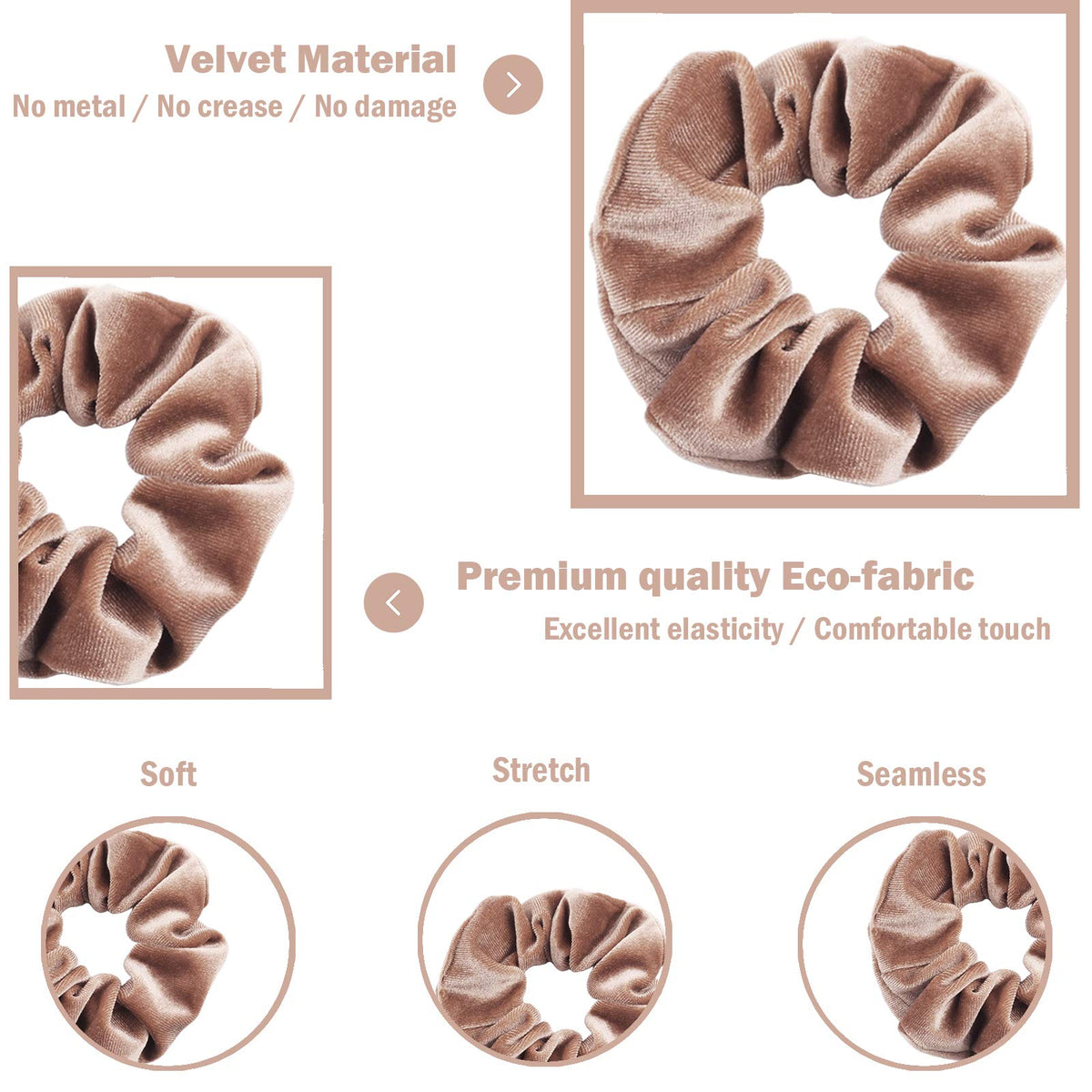 IVARYSS Velvet Scrunchies assorted dark colours laid out
