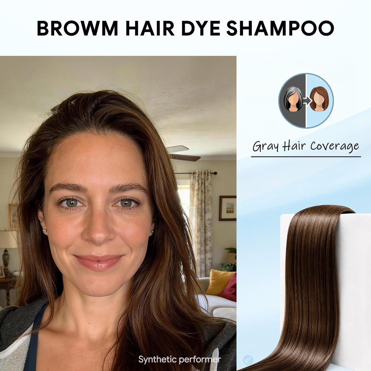 Ivnil Brown Hair Dye Shampoo 590g back view with instructions
